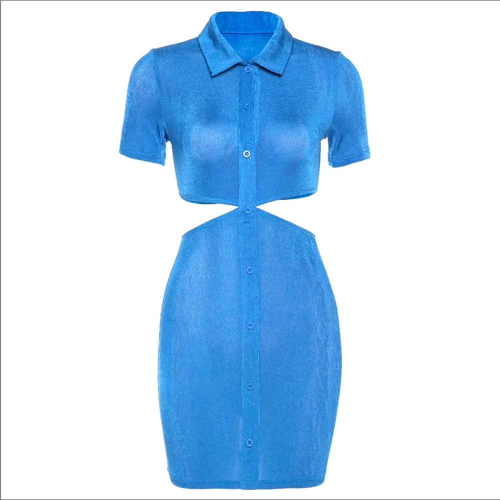 The “Big Blue” Half Back Dress